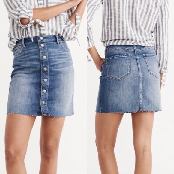 Abercrombie & Fitch Dresses & Skirts - Abercrombie & Fitch Button Up Denim Skirt